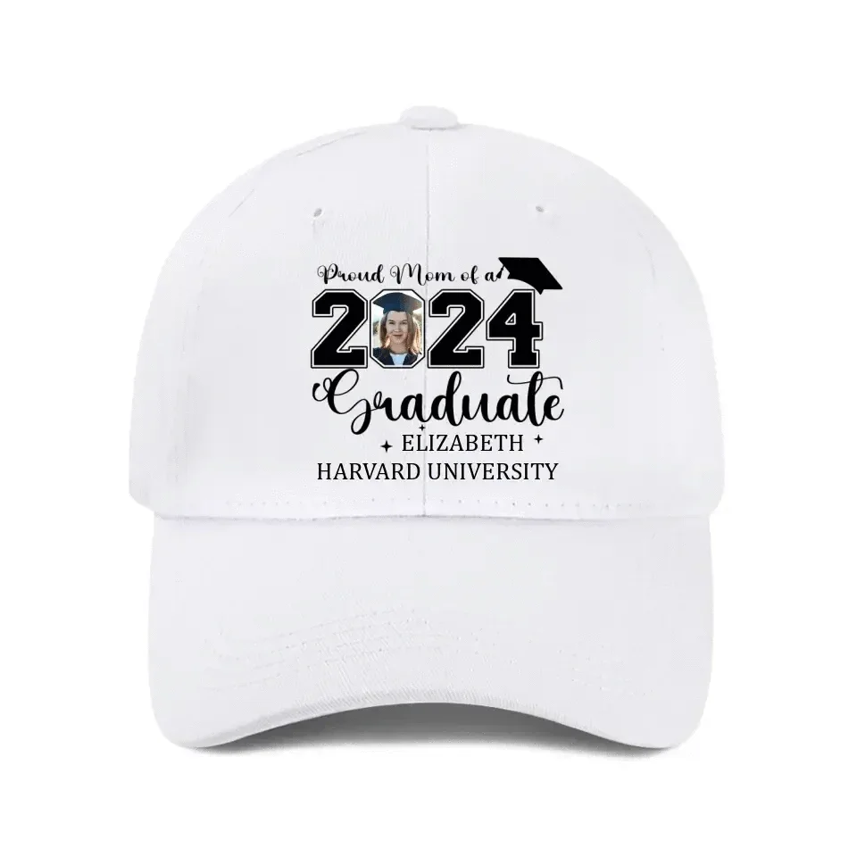 Personalized Proud Mom Dad Of A 2024 Graduate Baseball Cap - Custom Photo - Joliny