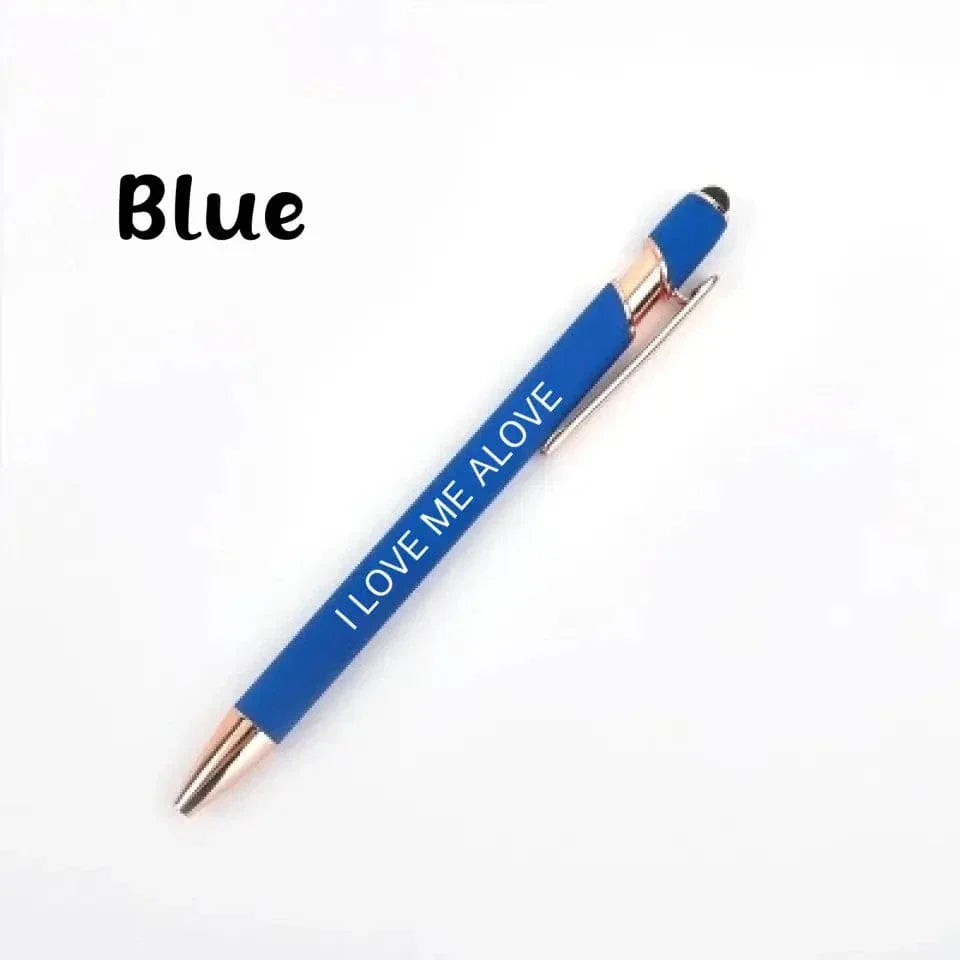 Personalized Push-Type Metal Ballpoint Pen - Writing Soft Touch Stylus - Joliny