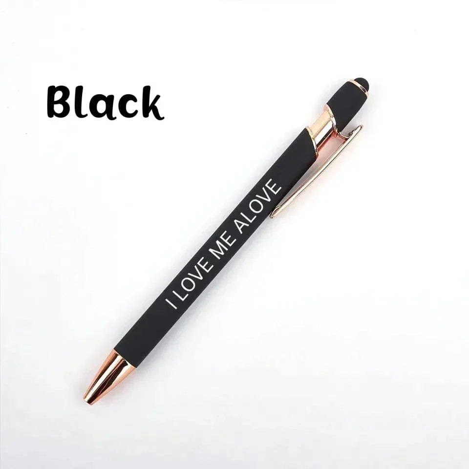 Personalized Push-Type Metal Ballpoint Pen - Writing Soft Touch Stylus - Joliny