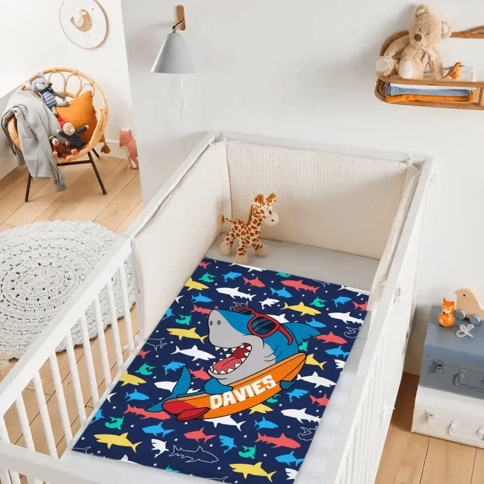 Personalized Skateboard Sunglasses Shark Name Blanket - Joliny