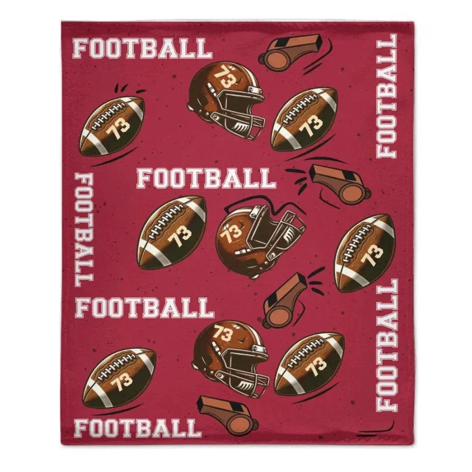 Personalized Soccer Soft Blanket with Name and Number - Birthday Gift for Sports Lovers - Joliny