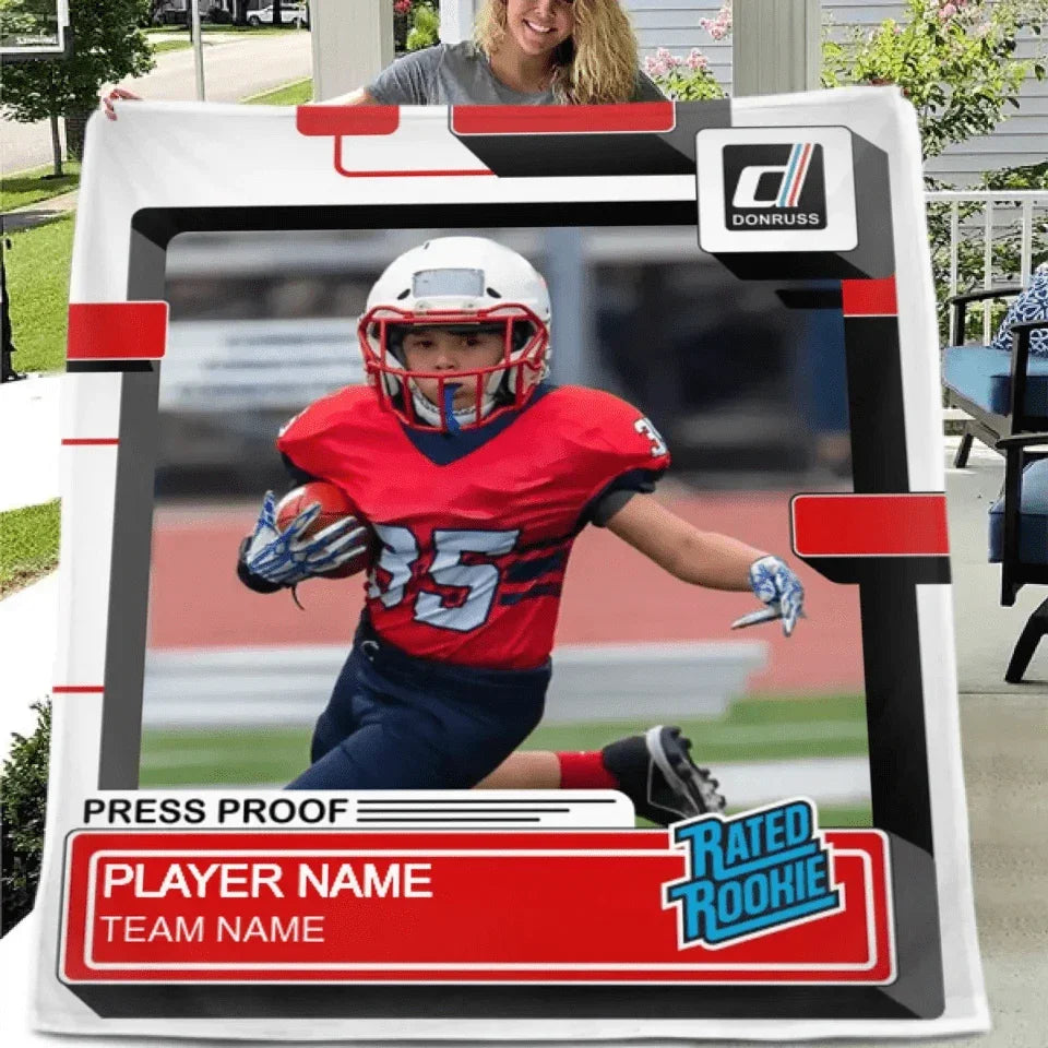 Personalized Sport Blanket: Panini Donruss Style - A Gift for the Sports Lover - Joliny
