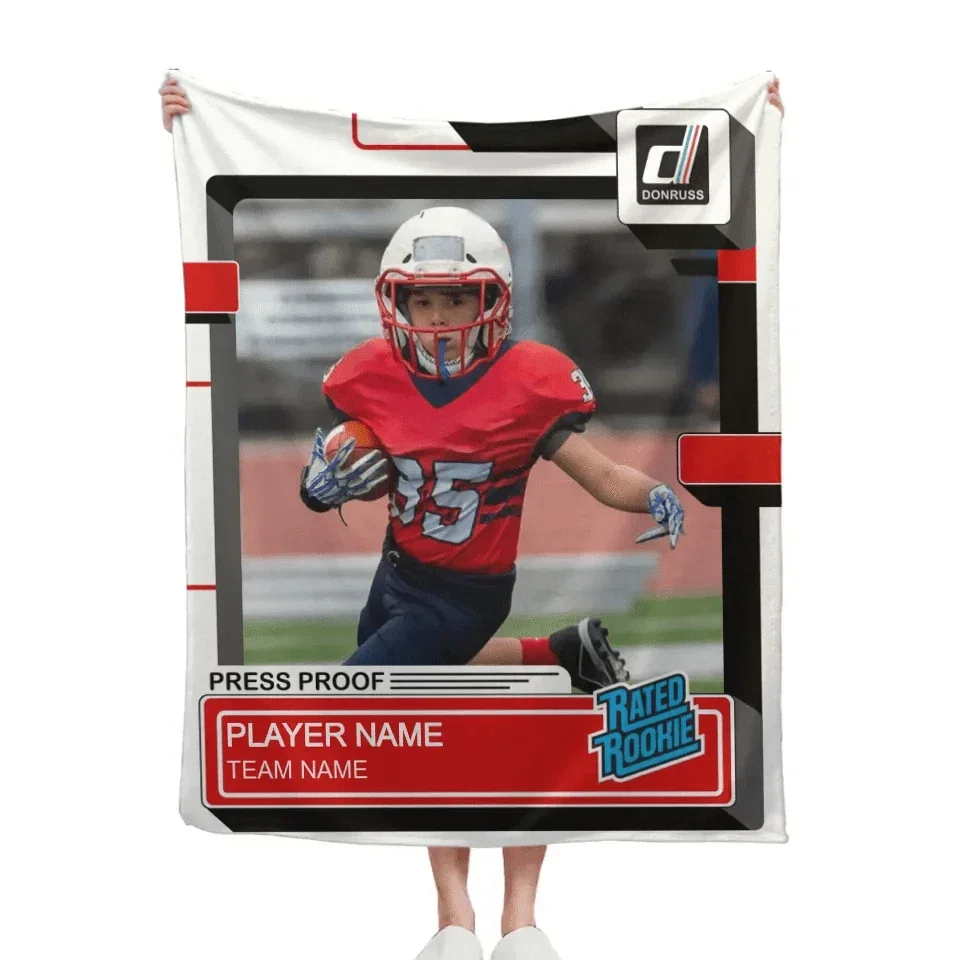 Personalized Sport Blanket: Panini Donruss Style - A Gift for the Sports Lover - Joliny