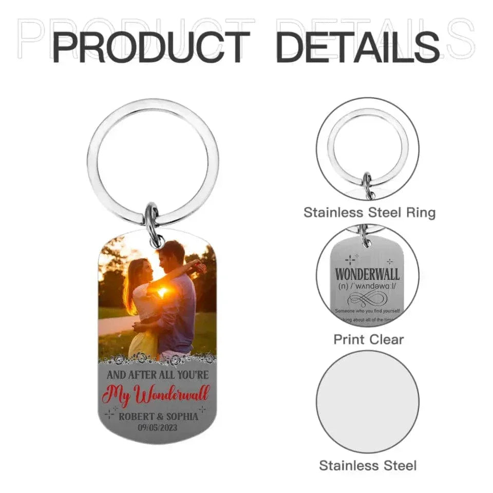 Personalized Stainless Steel Keychain - You're My Wonderwall - Gift For Lover - Joliny