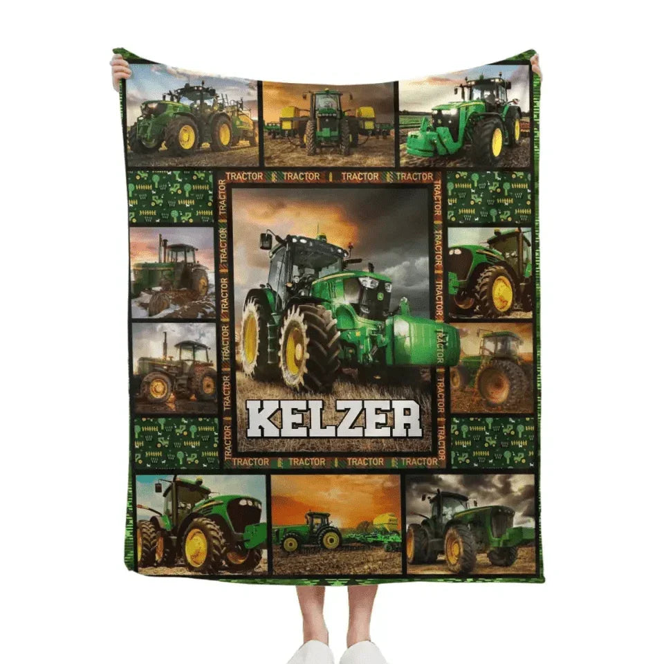 Personalized Tractor Name Blanket - Joliny