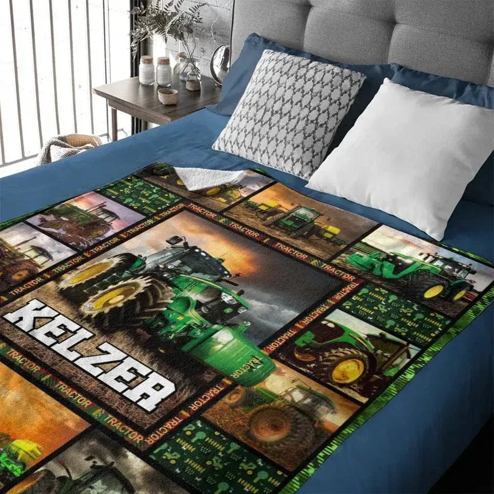 Personalized Tractor Name Blanket - Joliny