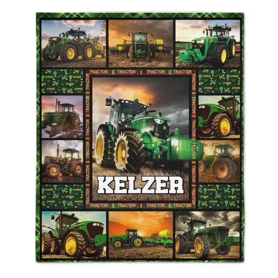 Personalized Tractor Name Blanket - Joliny
