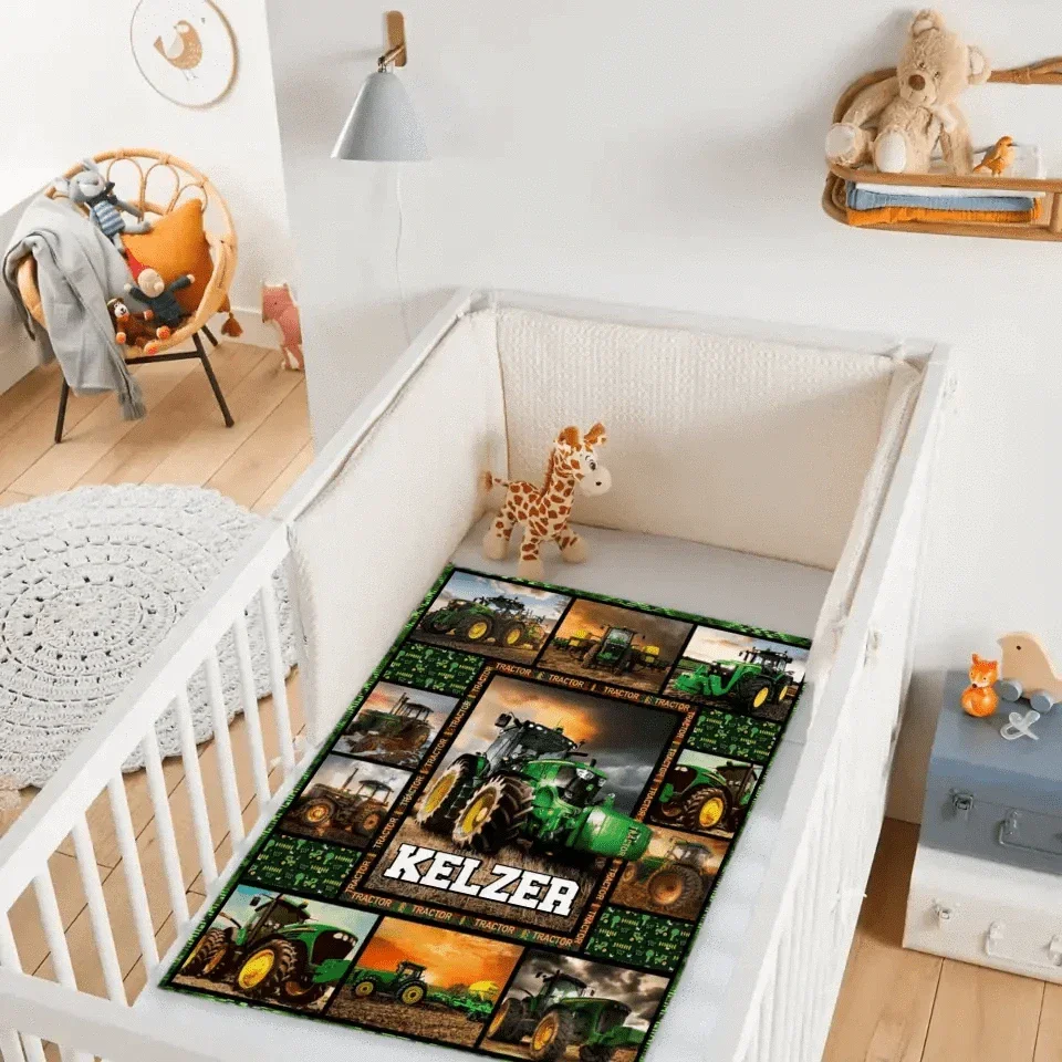 Personalized Tractor Name Blanket - Joliny