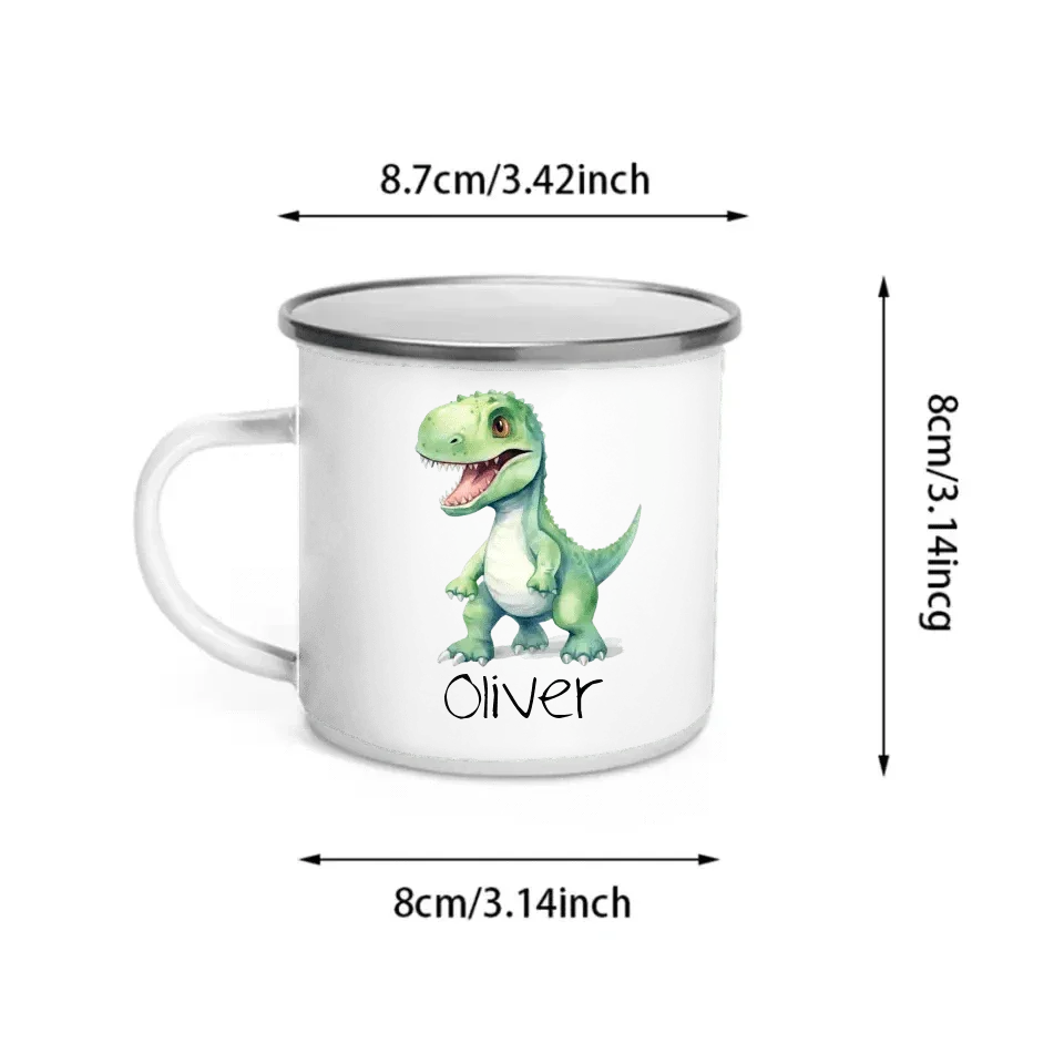 Personalized Truck Train Airplane Vehicles / Dinosaur Mug for Kids - Hot Chocolate / Milk Mug - Joliny