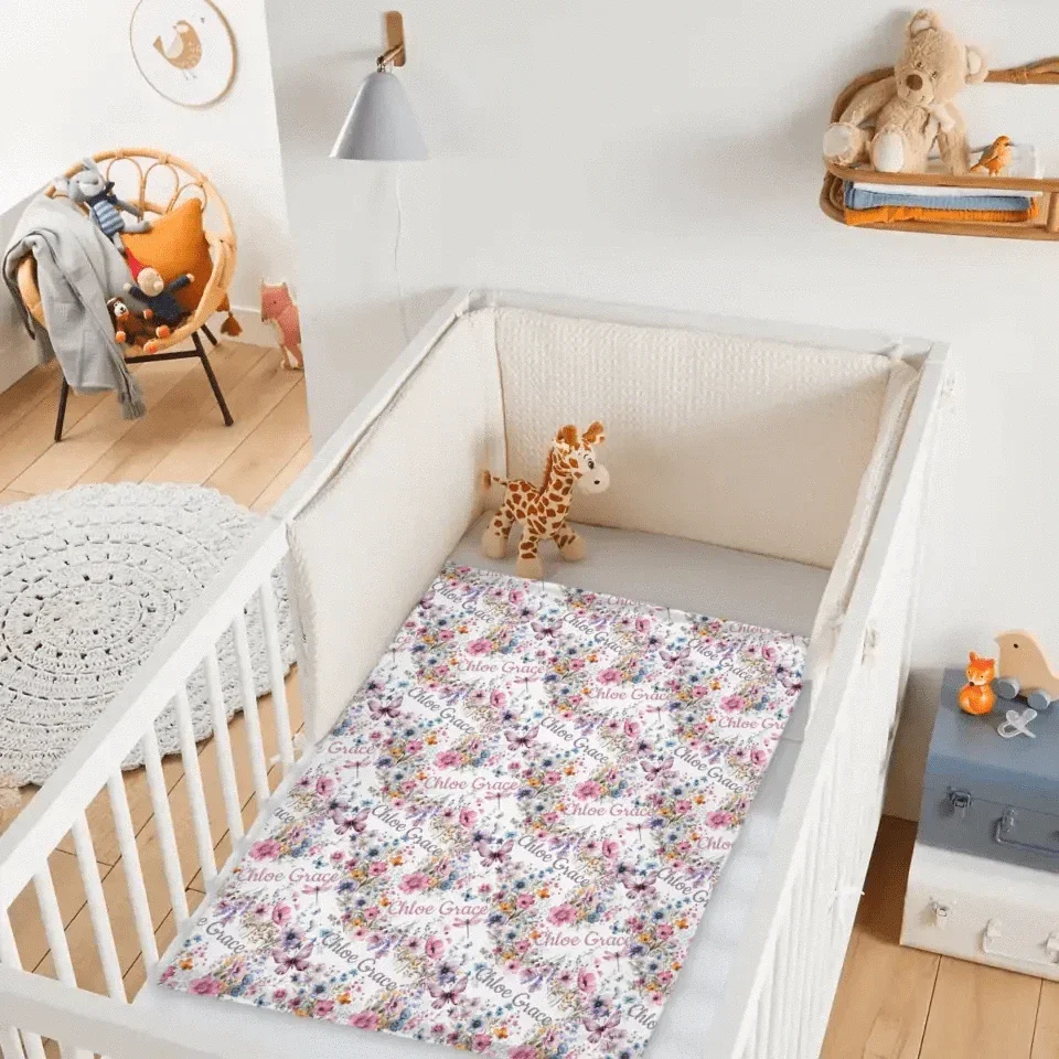 Personalized Wildflower Nursery Baby Blanket - Joliny