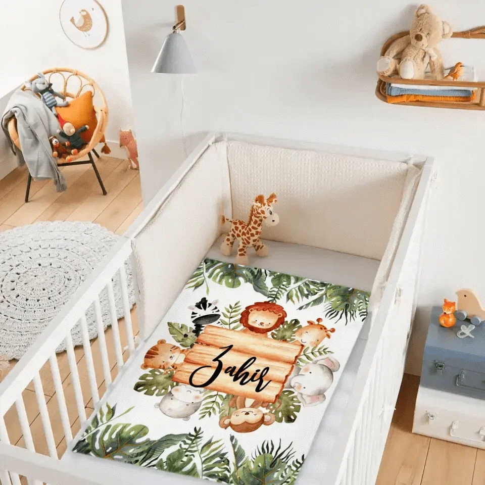 Personalized Woodland Baby Blanket, Customized Name Blanket, Gift for Baby - Joliny