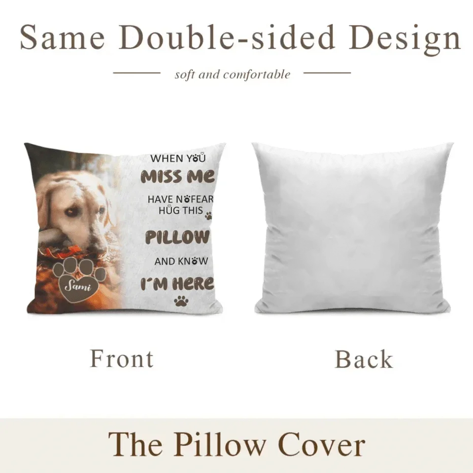 Pet Memorial Custom Photo Pillow - Personalised Pet Photos And Names Pillow - A Gift For Pet lovers,Pet Owners - Joliny