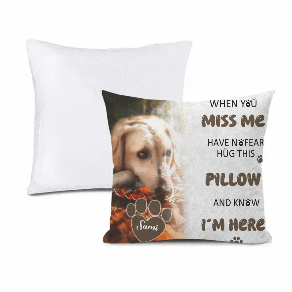 Pet Memorial Custom Photo Pillow - Personalised Pet Photos And Names Pillow - A Gift For Pet lovers,Pet Owners - Joliny