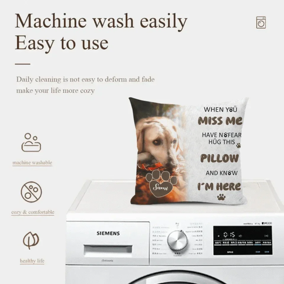 Pet Memorial Custom Photo Pillow - Personalised Pet Photos And Names Pillow - A Gift For Pet lovers,Pet Owners - Joliny