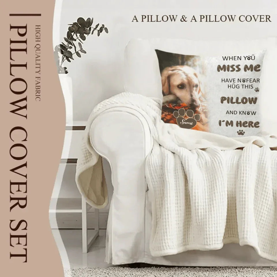 Pet Memorial Custom Photo Pillow - Personalised Pet Photos And Names Pillow - A Gift For Pet lovers,Pet Owners - Joliny
