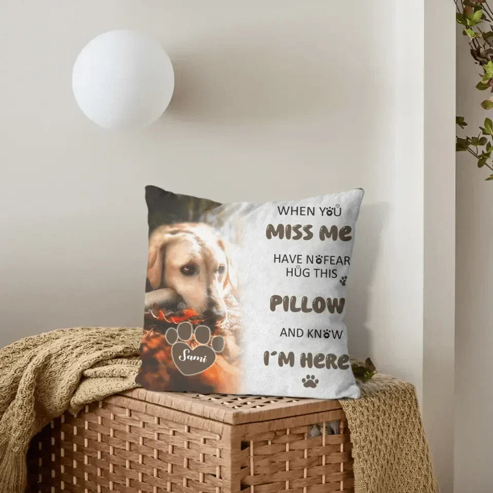Pet Memorial Custom Photo Pillow - Personalised Pet Photos And Names Pillow - A Gift For Pet lovers,Pet Owners - Joliny