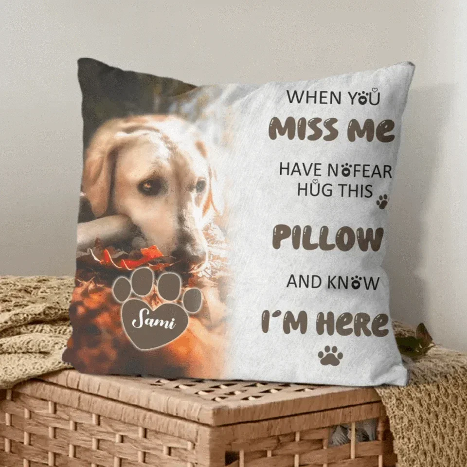 Pet Memorial Custom Photo Pillow - Personalised Pet Photos And Names Pillow - A Gift For Pet lovers,Pet Owners - Joliny