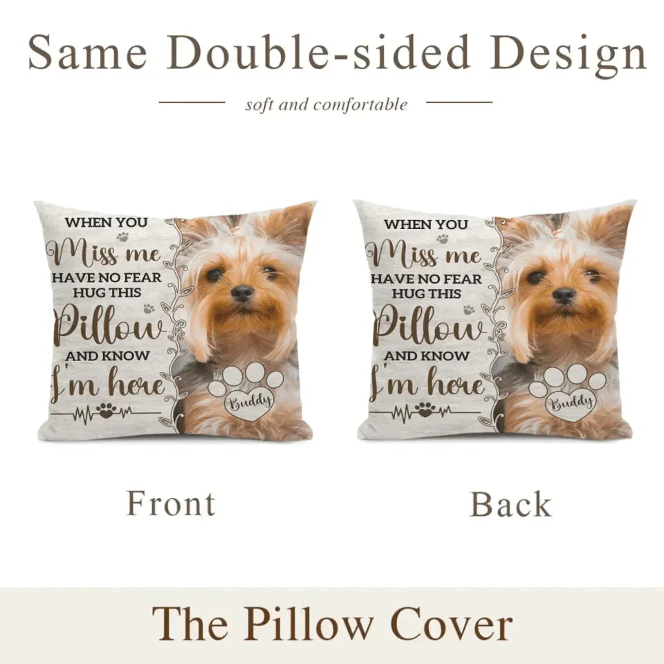 Pet Memorial Customized Pillow - Personalized Pet Photo and Name Memory Cuddle Reversible Pillow - A Gift For Pet lovers,Pet Owners - Joliny
