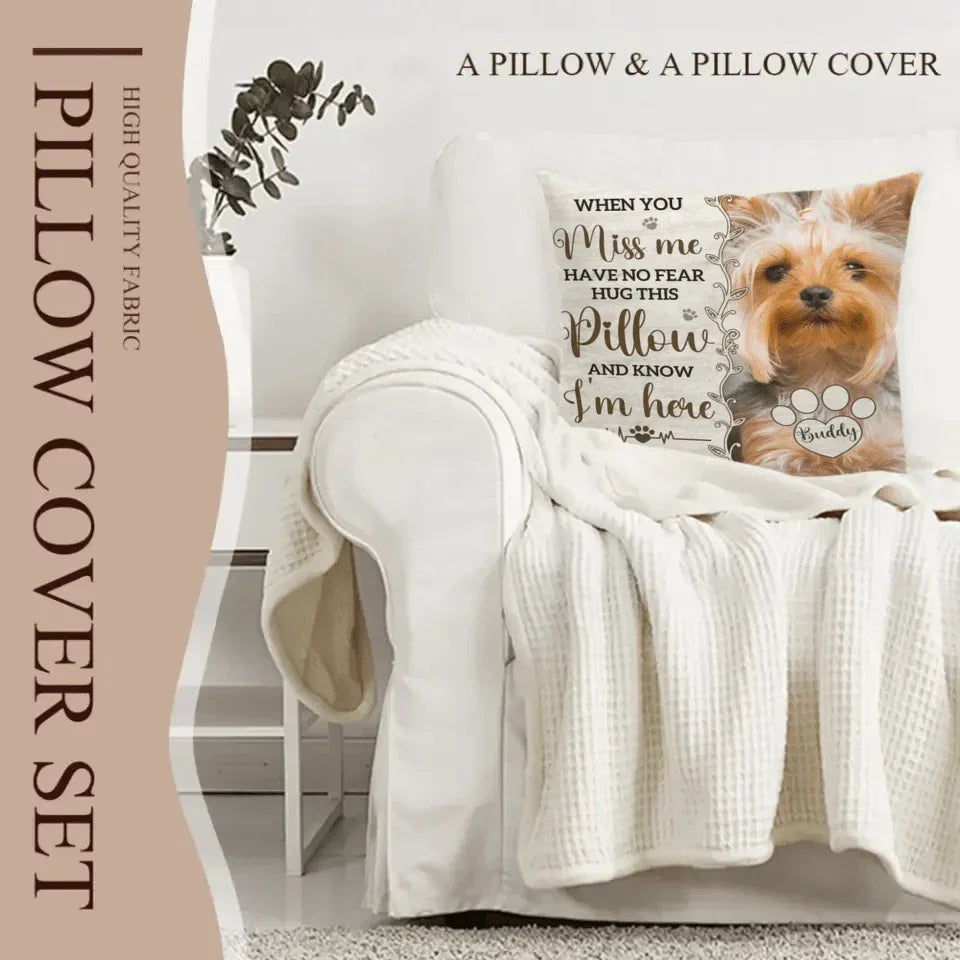 Pet Memorial Customized Pillow - Personalized Pet Photo and Name Memory Cuddle Reversible Pillow - A Gift For Pet lovers,Pet Owners - Joliny