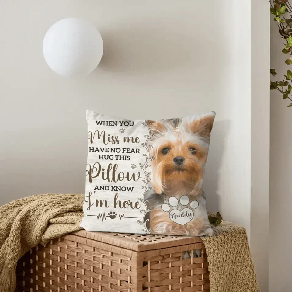 Pet Memorial Customized Pillow - Personalized Pet Photo and Name Memory Cuddle Reversible Pillow - A Gift For Pet lovers,Pet Owners - Joliny