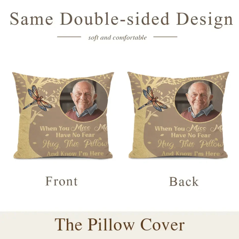 Photo Customized Memorial Pillow - Personalized photo And Bird Print Soft Pillow - A Gift For Friend,Family - Joliny