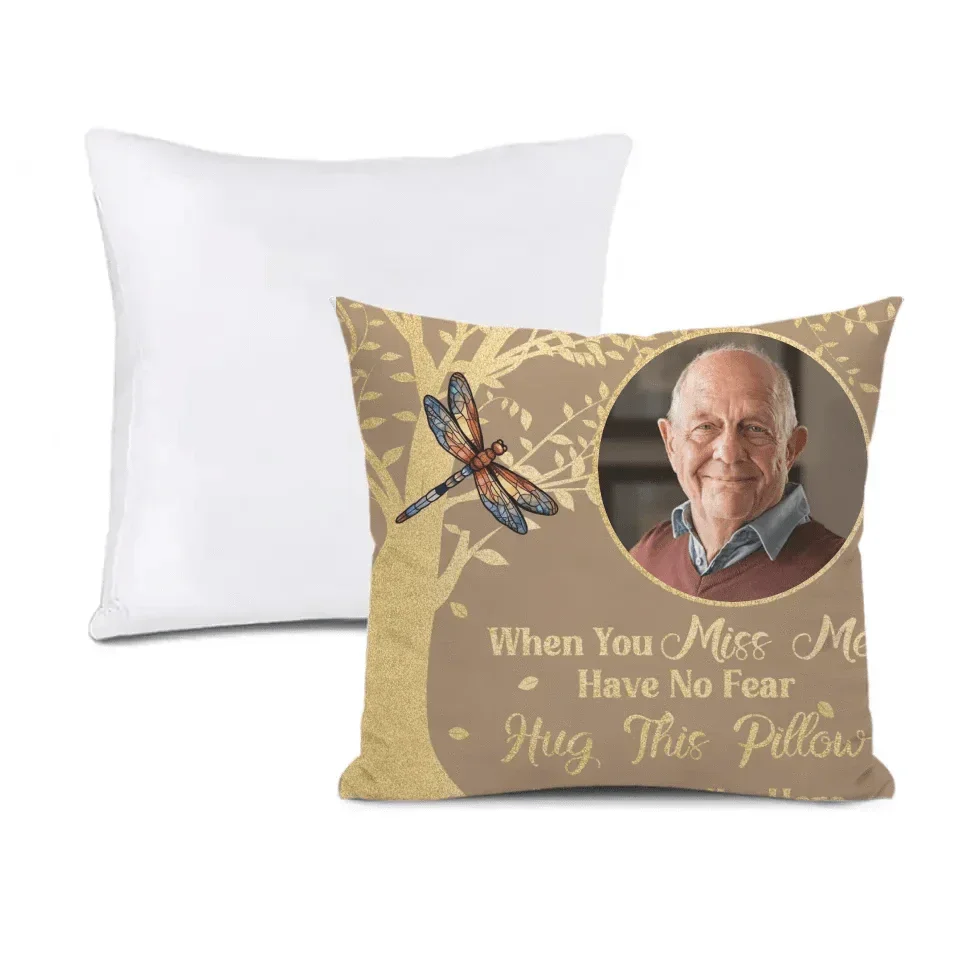 Photo Customized Memorial Pillow - Personalized photo And Bird Print Soft Pillow - A Gift For Friend,Family - Joliny