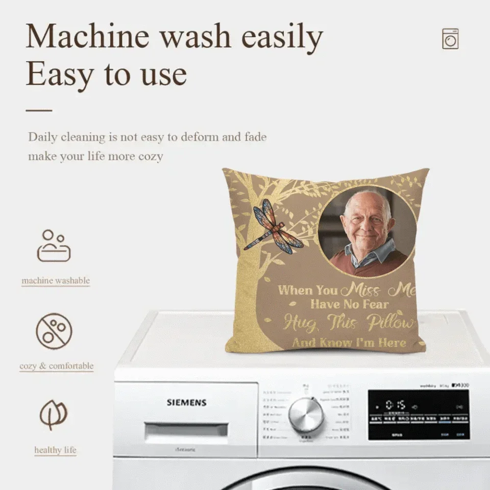 Photo Customized Memorial Pillow - Personalized photo And Bird Print Soft Pillow - A Gift For Friend,Family - Joliny