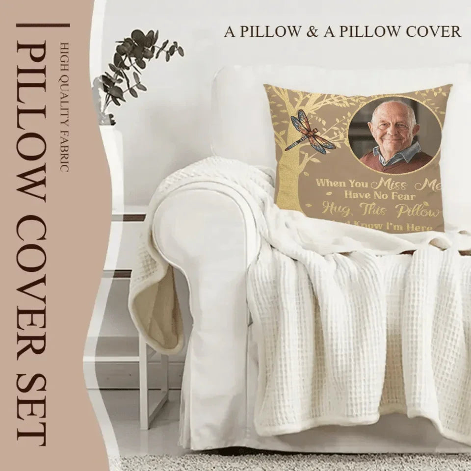 Photo Customized Memorial Pillow - Personalized photo And Bird Print Soft Pillow - A Gift For Friend,Family - Joliny