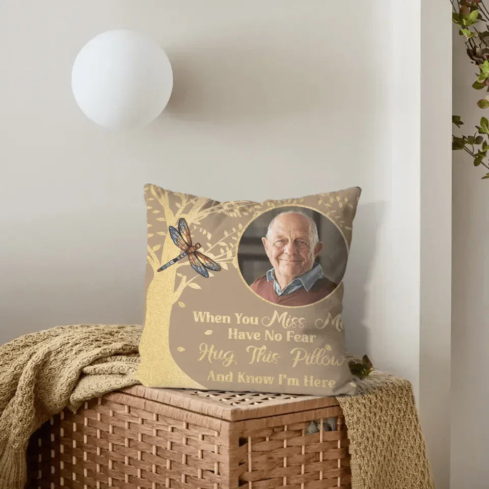 Photo Customized Memorial Pillow - Personalized photo And Bird Print Soft Pillow - A Gift For Friend,Family - Joliny