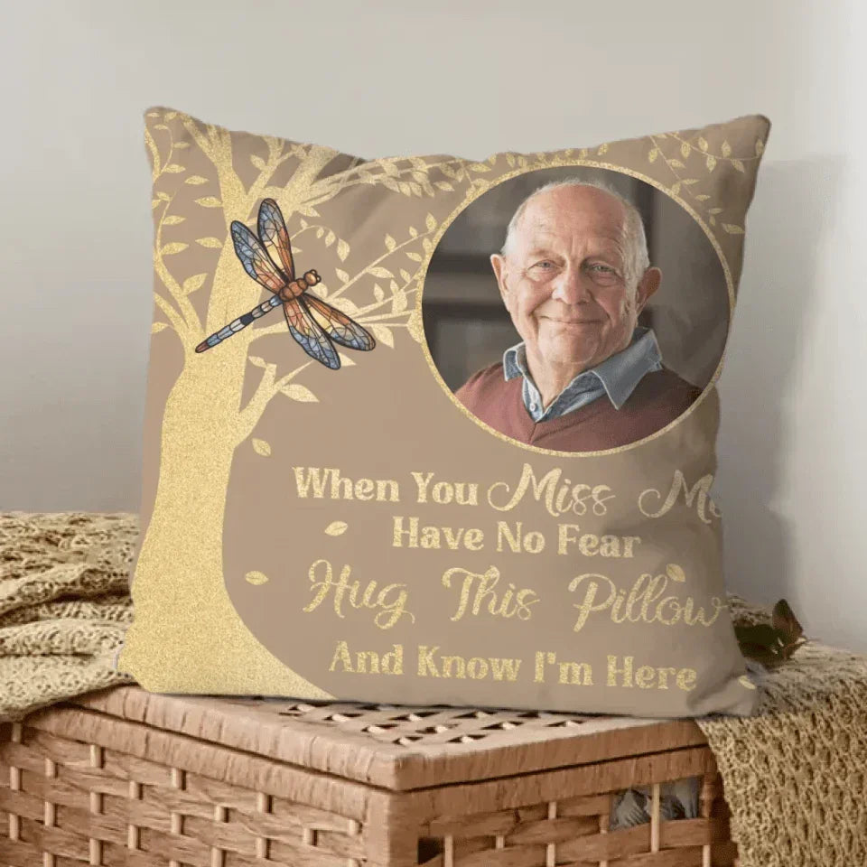 Photo Customized Memorial Pillow - Personalized photo And Bird Print Soft Pillow - A Gift For Friend,Family - Joliny