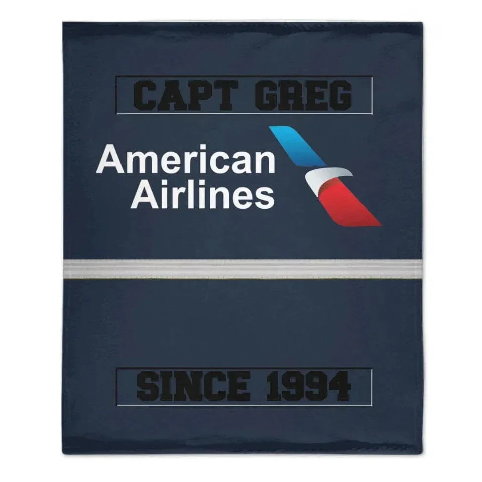 Pilot Blanket, Custom Rating and Airline Logo Blanket - Gifts for Flying Enthusiasts - Joliny