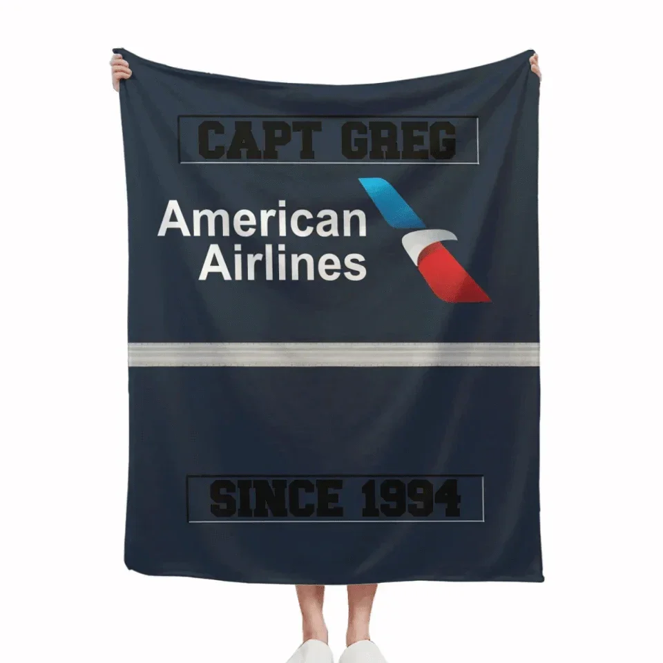 Pilot Blanket, Custom Rating and Airline Logo Blanket - Gifts for Flying Enthusiasts - Joliny