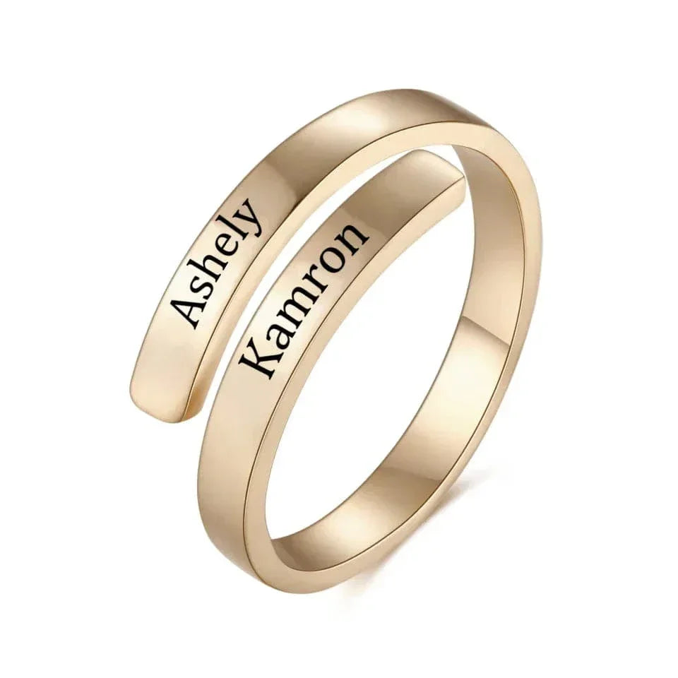 Personalized Custom Wrap Engraved Ring - Valentine's Day Gift - Joliny