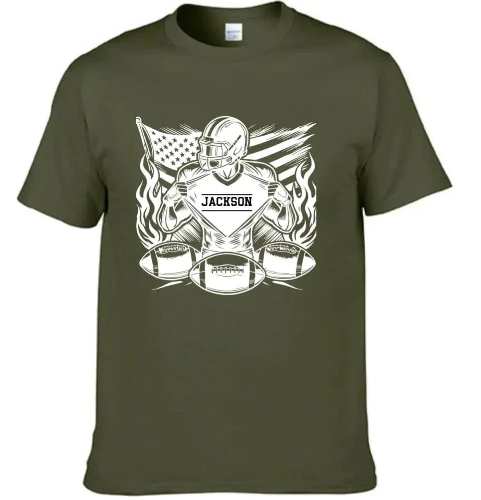 Rugby Mania Personalized Name Custom T-Shirt - Touchdown Gifts for Rugby Fans - Joliny