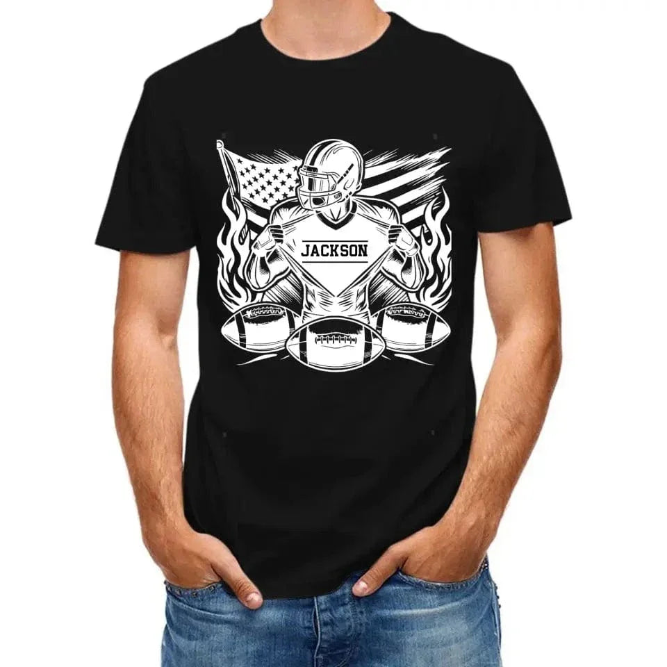 Rugby Mania Personalized Name Custom T-Shirt - Touchdown Gifts for Rugby Fans - Joliny