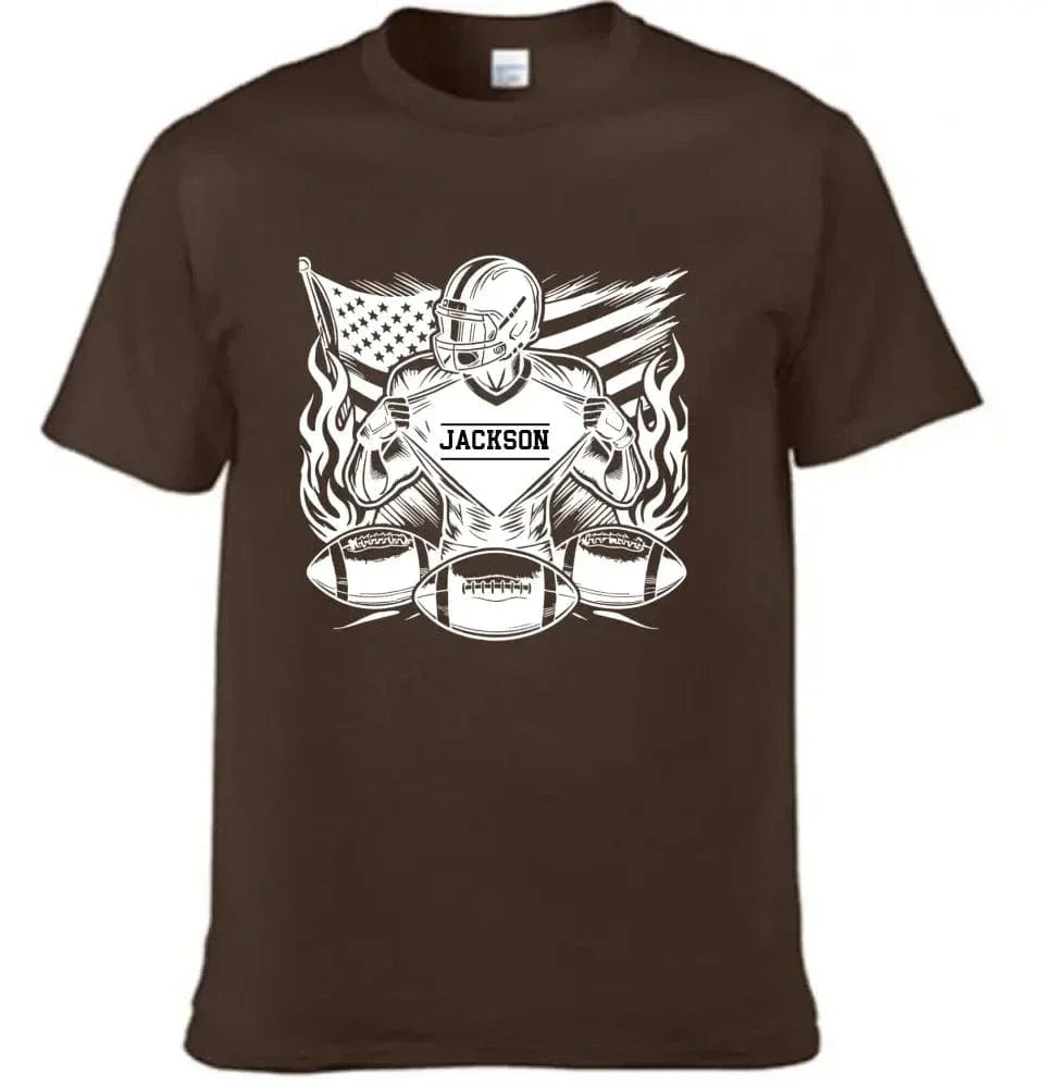 Rugby Mania Personalized Name Custom T-Shirt - Touchdown Gifts for Rugby Fans - Joliny