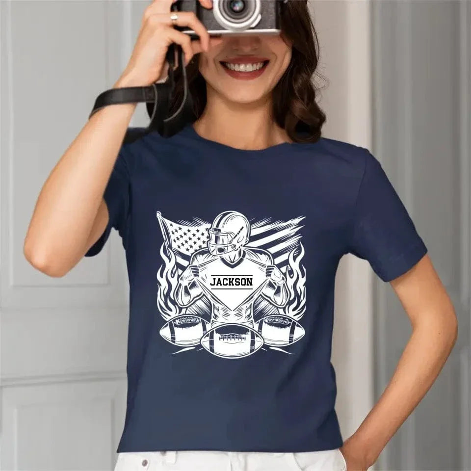 Rugby Mania Personalized Name Custom T-Shirt - Touchdown Gifts for Rugby Fans - Joliny