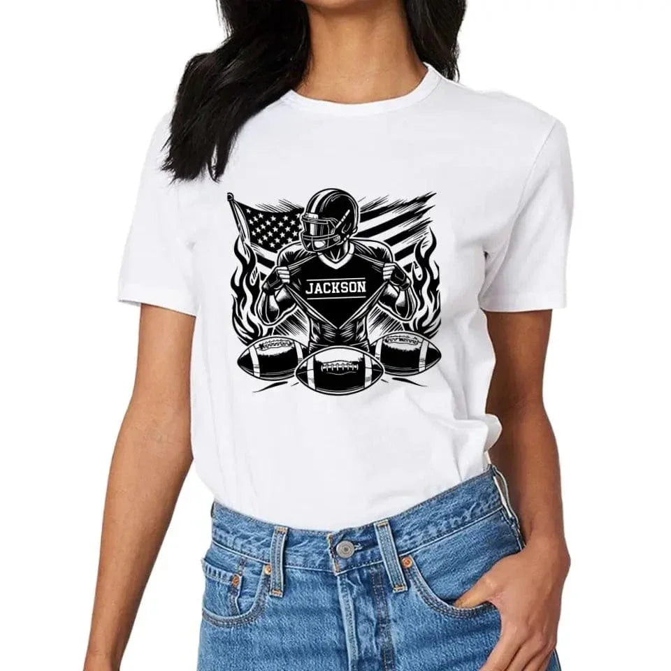 Rugby Mania Personalized Name Custom T-Shirt - Touchdown Gifts for Rugby Fans - Joliny