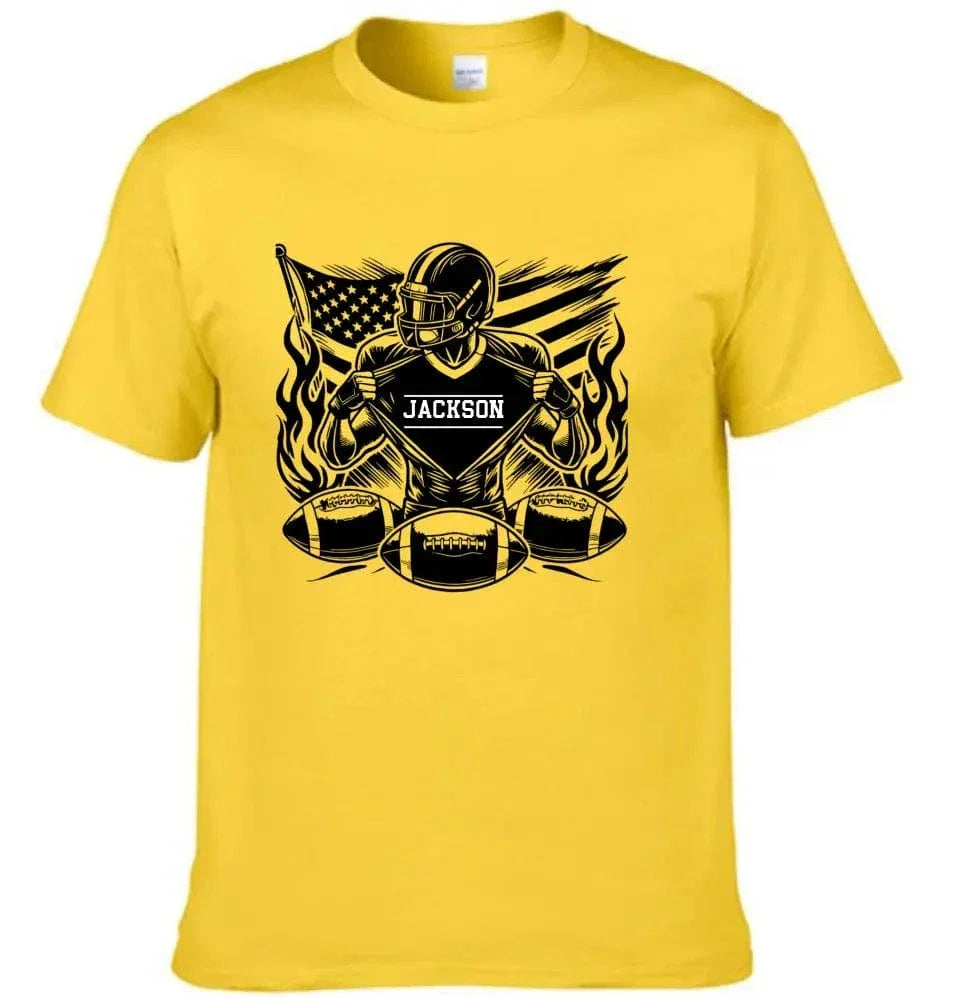 Rugby Mania Personalized Name Custom T-Shirt - Touchdown Gifts for Rugby Fans - Joliny