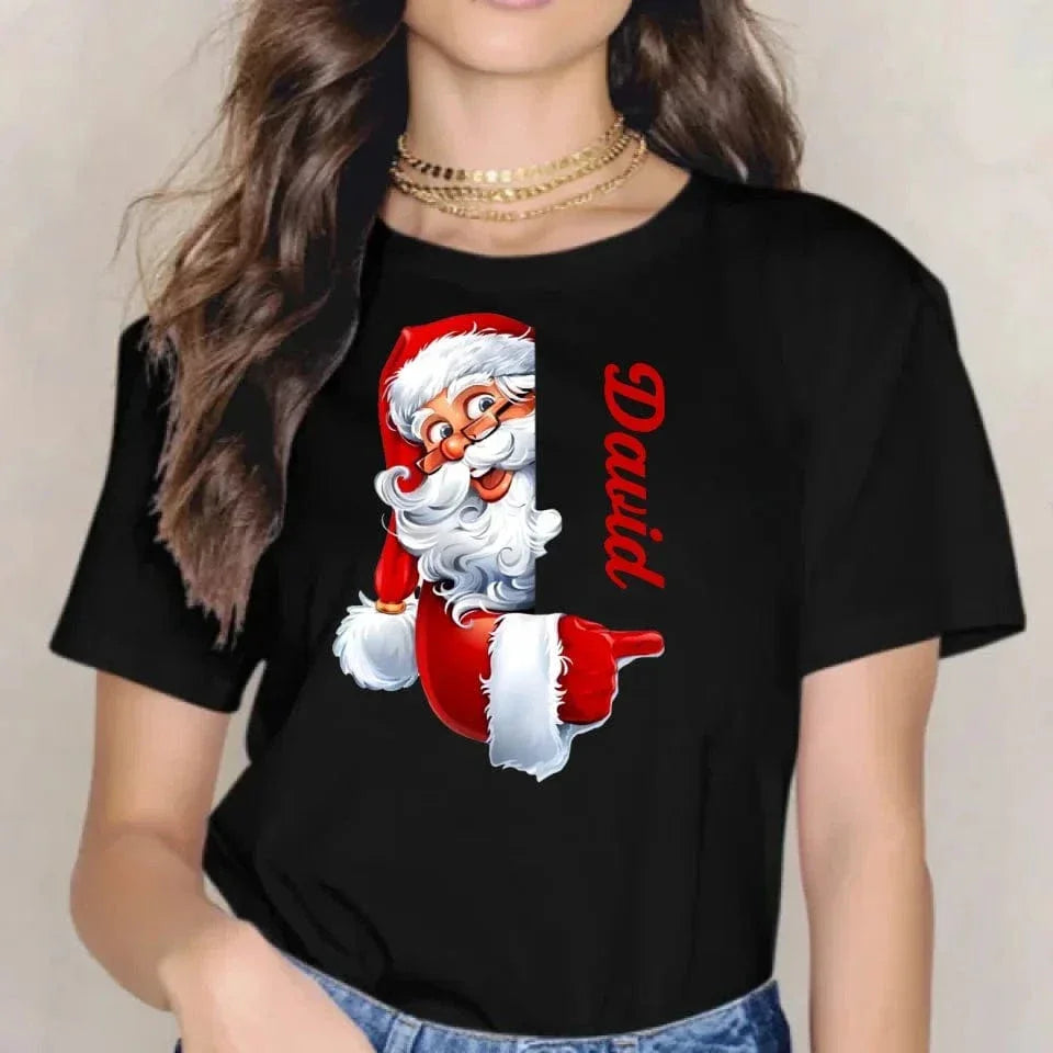 Santa Claus Pattern Customized Clothing - Couple's Clothes With Personalized Names, Group Apparel, Family Apparel - A Gift For Friend,Family,Other Half - Joliny
