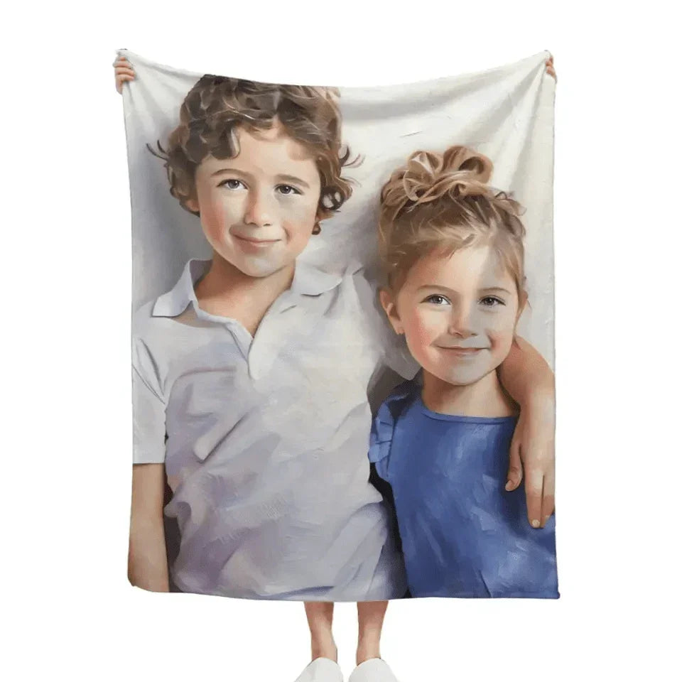 Select Blanket Art Style: Sketch or Oil Painting - Customized Gifts - Joliny