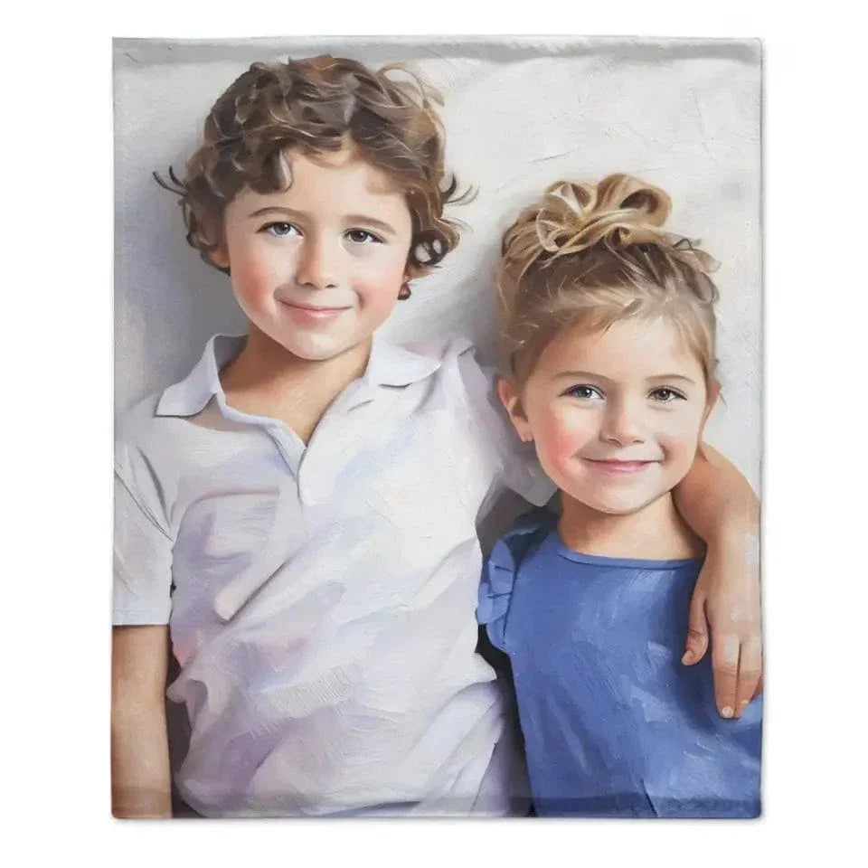 Select Blanket Art Style: Sketch or Oil Painting - Customized Gifts - Joliny
