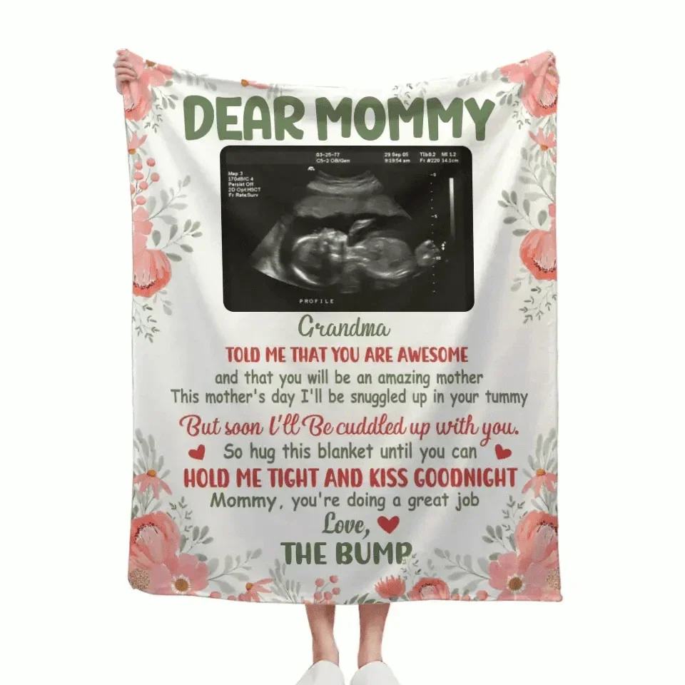 Soon I’ll Be Cuddled Up With You - Family Personalized Custom Photo Blanket - Baby Shower Gift, Gift For First Mom - Joliny