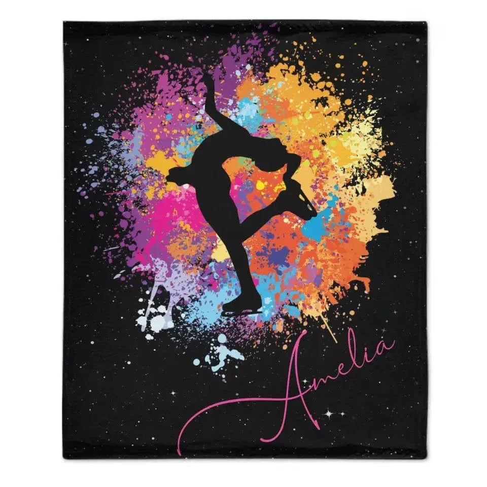 Sports Girl Personalized Blanket - Ice Skating Skiing Horseback Riding Rock Climbing - Gifts for Girls - Joliny
