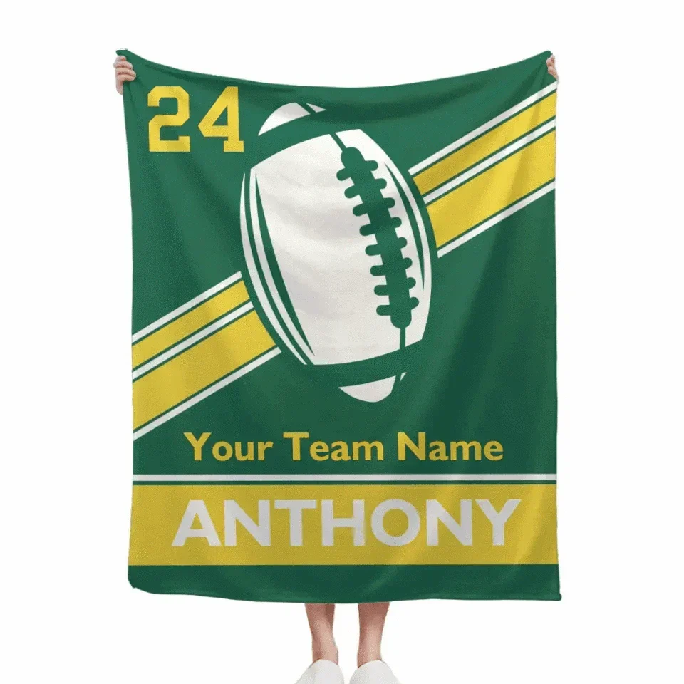 Sports Mania - Personalized Classic Football Team Flannel Blanket - The Ultimate Fan Gift - Joliny