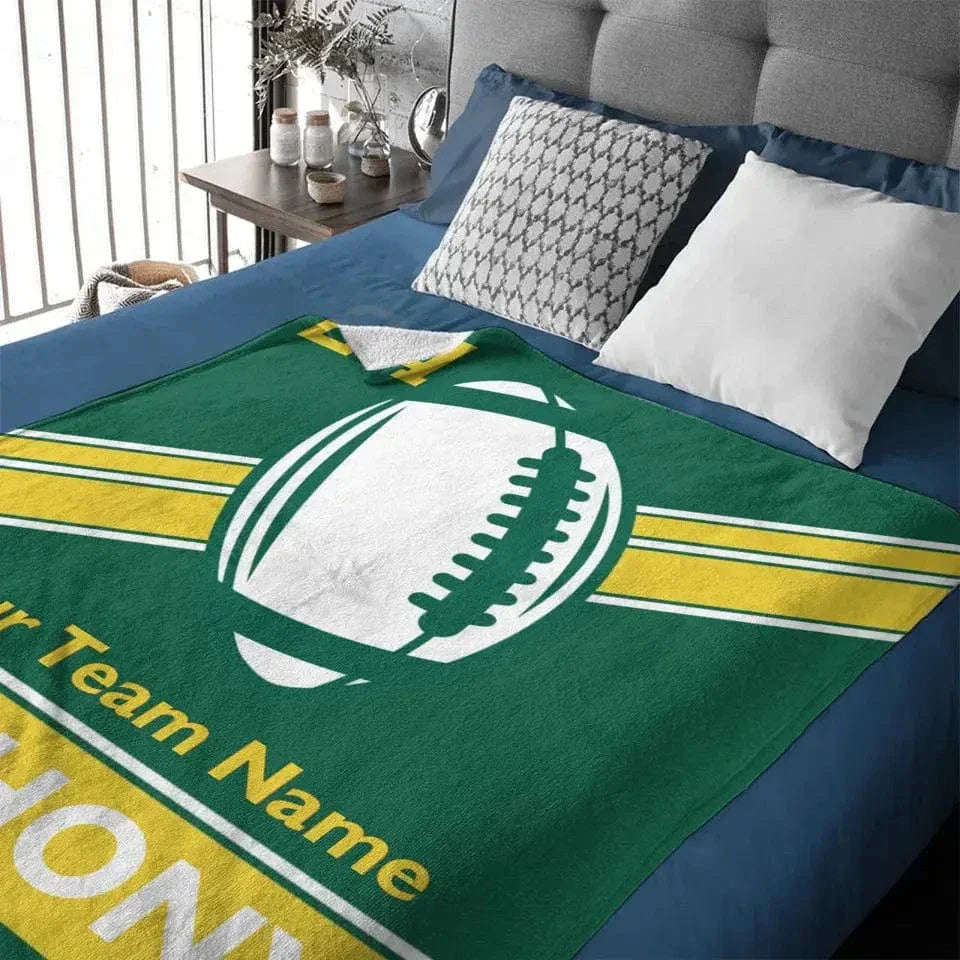 Sports Mania - Personalized Classic Football Team Flannel Blanket - The Ultimate Fan Gift - Joliny