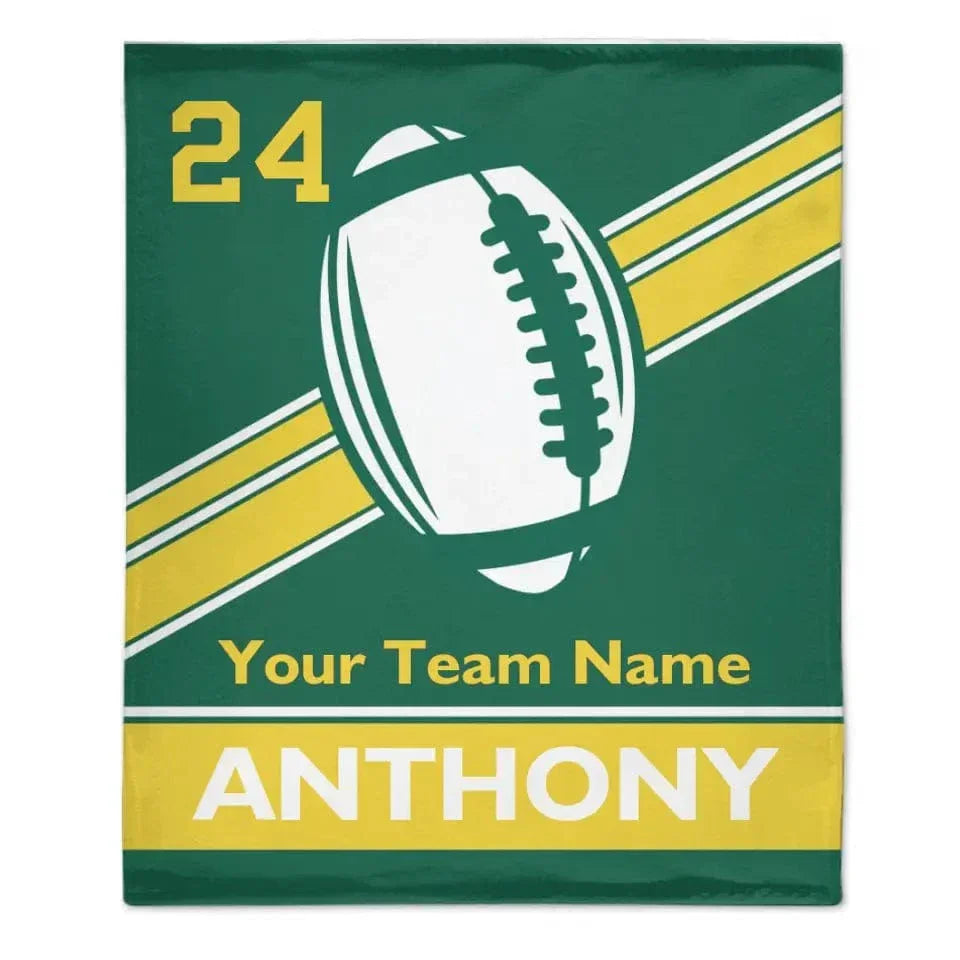 Sports Mania - Personalized Classic Football Team Flannel Blanket - The Ultimate Fan Gift - Joliny