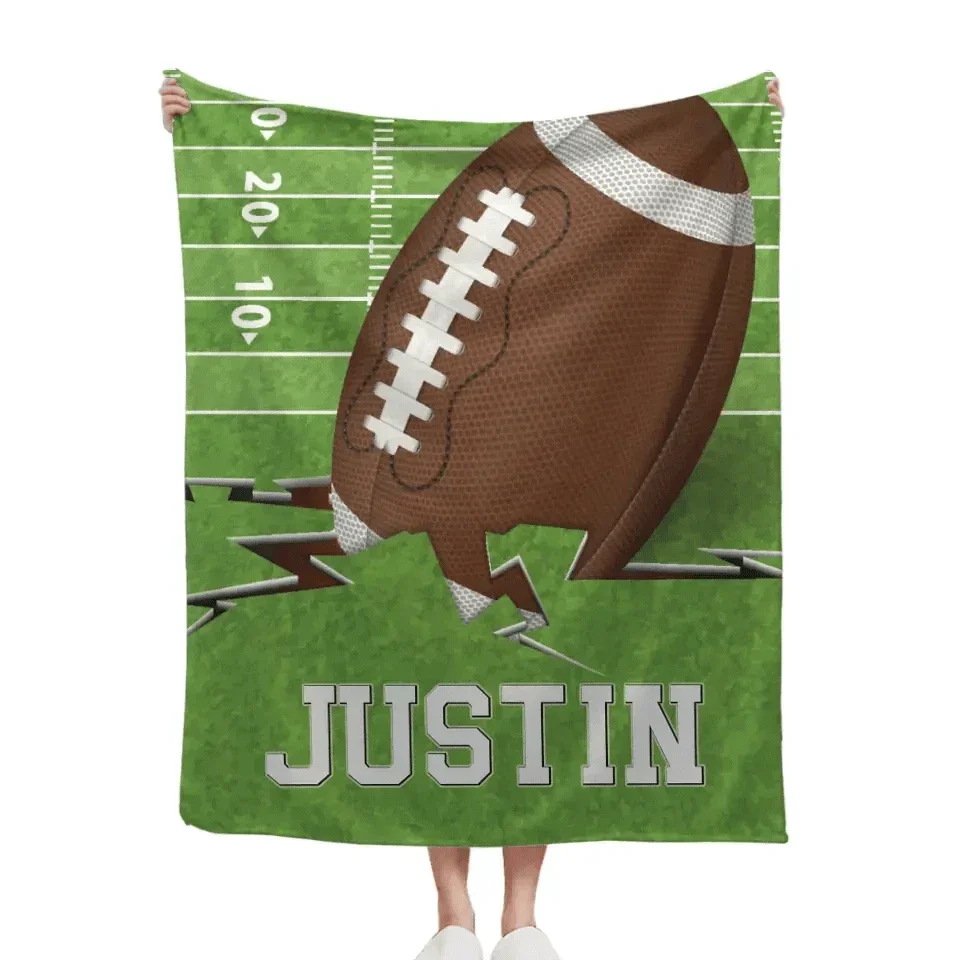 Sports Passion Personalized Name Custom Football Blanket, The Ultimate Fan Gift - Joliny