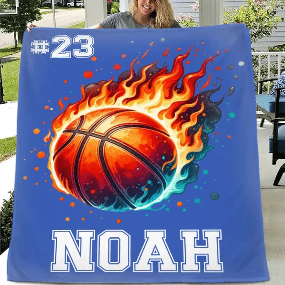 Sportsmanship Customized Ball Sports Blankets - Personalized Name And Number Multiple Balls Memorial Blanket - A Gift For Sports Lovers - Joliny
