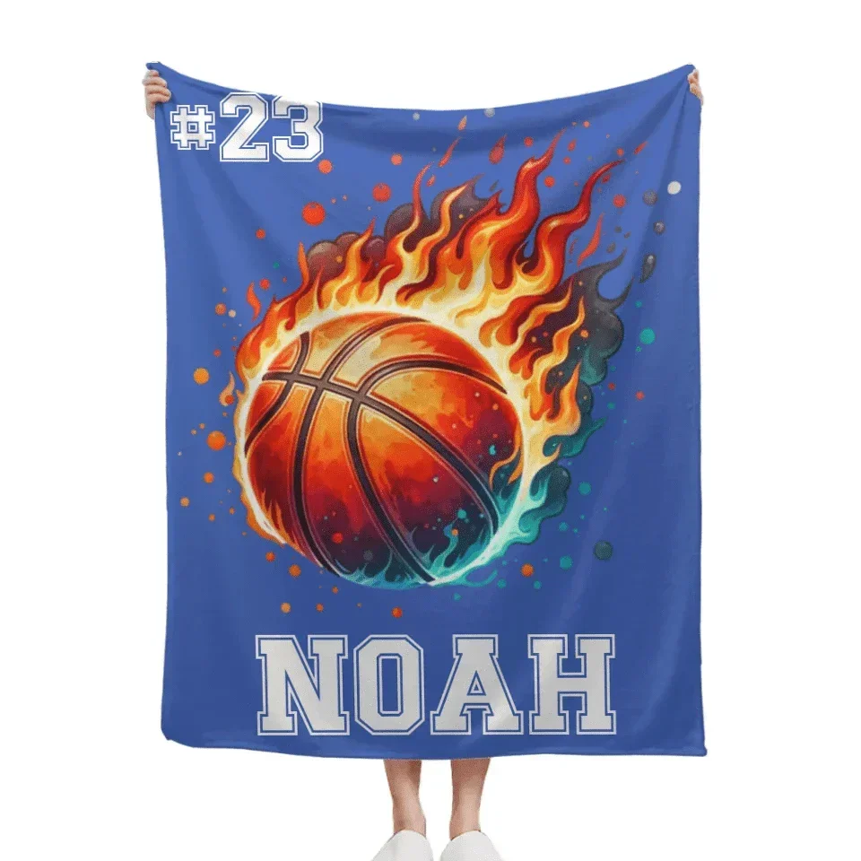 Sportsmanship Customized Ball Sports Blankets - Personalized Name And Number Multiple Balls Memorial Blanket - A Gift For Sports Lovers - Joliny